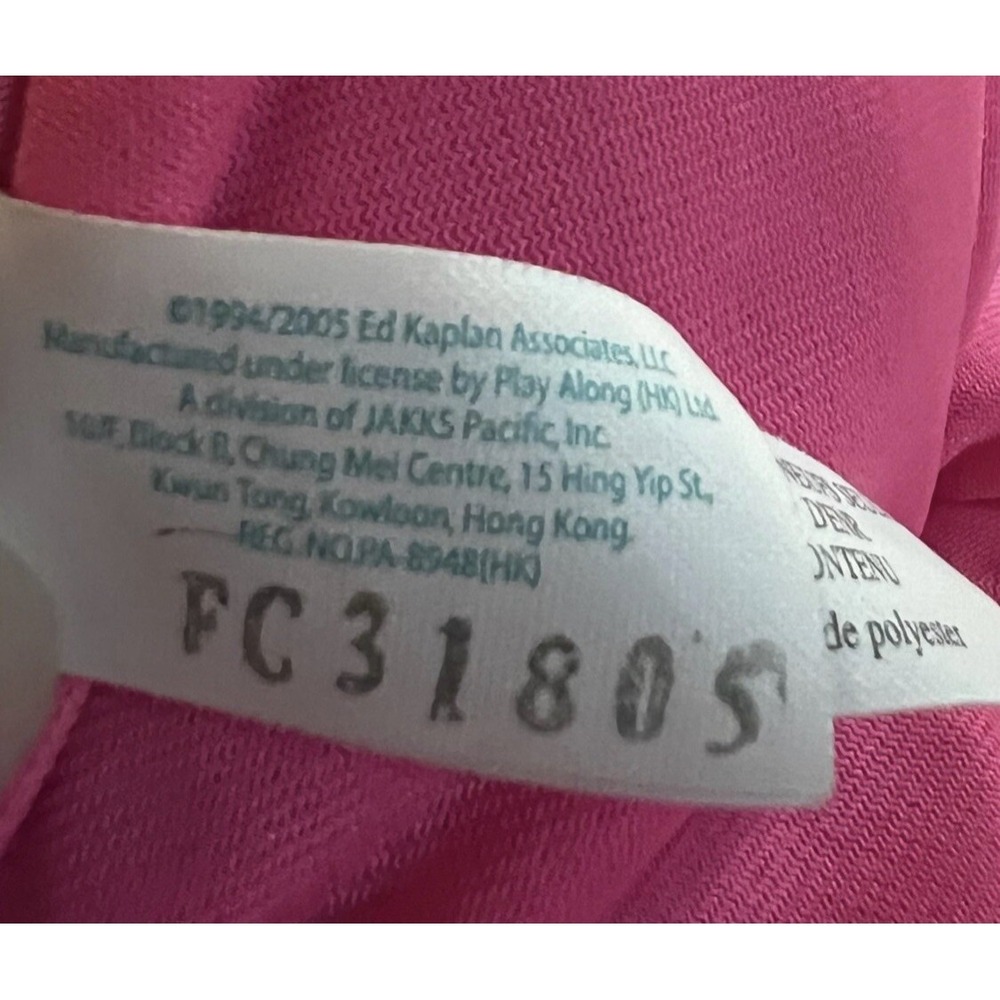 2005 Jakks Doodle Bear Pink Purple‎ Nylon Fabric Markable Stuff Animal Plush - Picture 9 of 10